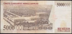 7.Emisyon 5 000 000 Lira D34 380901 Çok Temiz