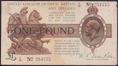 İNGİLTERE (İRLANDA) 1 POUND 1919 ÇOK TEMİZ (Z SERİSİ)