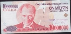 7.Emisyon 10 000 000 Lira E19 927688 Çok Çok Temiz