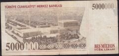 7.Emisyon 5 000 000 Lira L10 331828 Çok Temiz