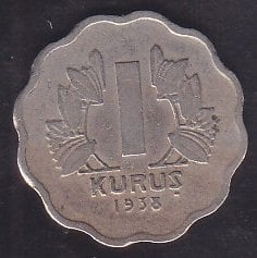 1938 YILI 1 KURUŞ ÇÇT
