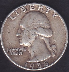 Amerika Çeyrek Dolar 1956D Gümüş