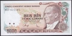 7.Emisyon 4.Tertip 5000 Lira H57 922567 Çilaltı Çil