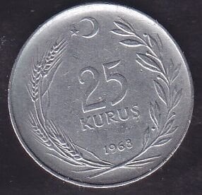 1968 Yılı 25 Kuruş