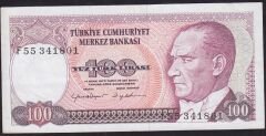 7.Emisyon 2.Tertip 100 Lira F55 341801 Çok Temiz+