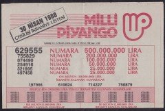 1988 30 NİSAN PİYANGO LİSTESİ