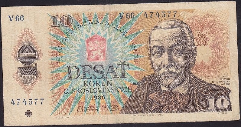 ÇEKOSLOVAKYA 10 KORUN 1986 ÇOK TEMİZ eski para