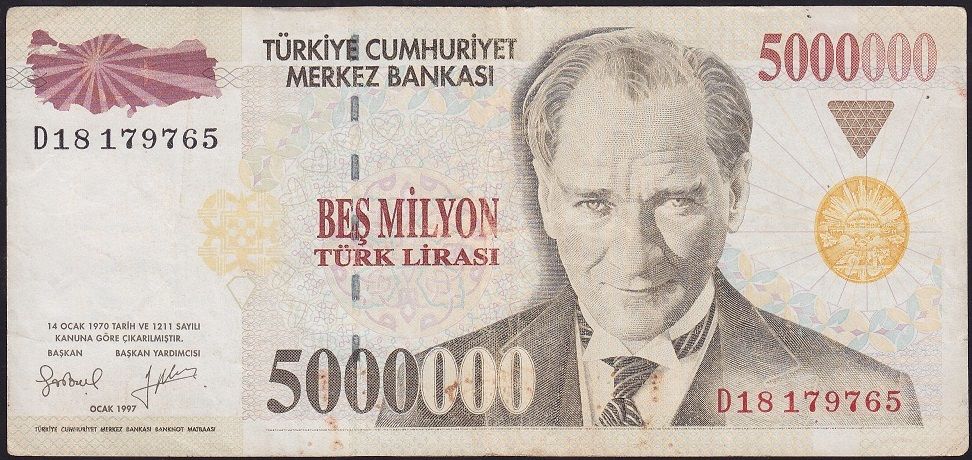 7.Emisyon 5 000 000 Lira D18 179765 Çok Temiz