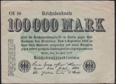 ALMANYA 100000 MARK 1923 ÇOK ÇOK TEMİZ