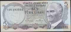6.Emisyon 2.Tertip 5 Lira I16 192531 Çilaltı Çil
