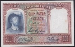 İspanya 500 Pesetas 1931 Çilaltı ( Zımba Deliği Var ) Pick 84