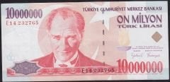 7.Emisyon 10 000 000 Lira E14 233765 Çok Temiz+