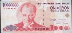 7.Emisyon 10 000 000 Lira C90 069535 Çok Temiz