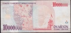 7.Emisyon 10 000 000 Lira C90 069535 Çok Temiz