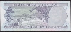 6.Emisyon 2.Tertip 5 Lira I04 408725 Çilaltı+