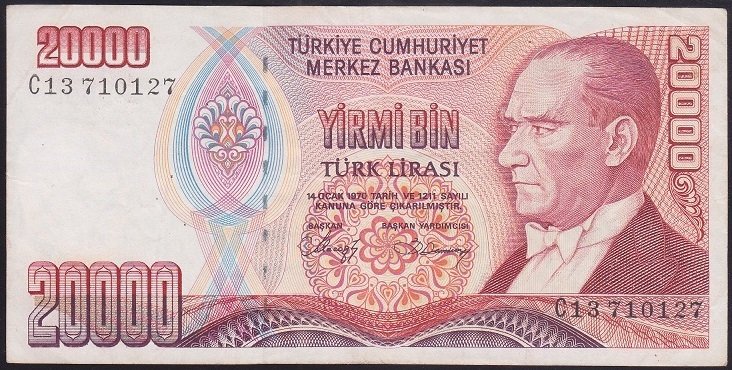 7.EMİSYON 1.TERTİP 20000 LİRA C13 710127 ÇÇT