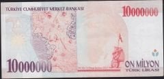 7.Emisyon 10 000 000 Lira E09 283586 Çok Temiz+