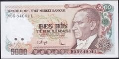 7.Emisyon 4.Tertip 5000 Lira H35 840011 Çil
