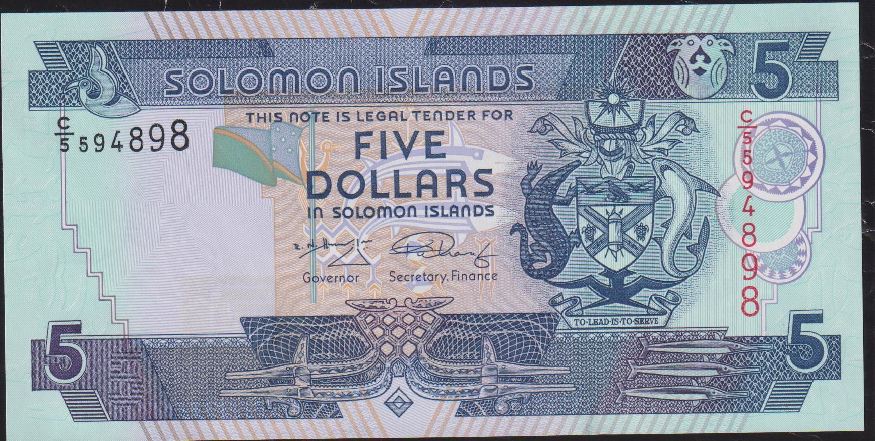 Solomon Adası 5 Dolar 2008 Çil Pick 26