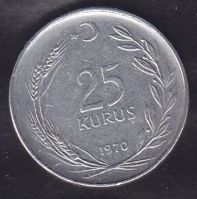 1970 Yılı 25 Kuruş