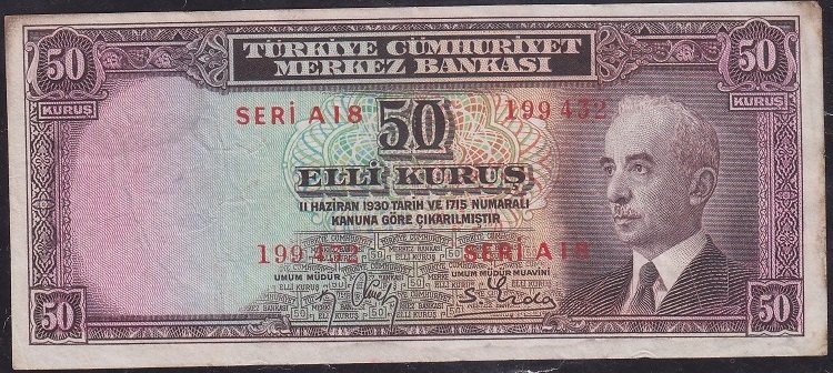 2.Emisyon 50 Kuruş A18 199432 Çok Temiz +