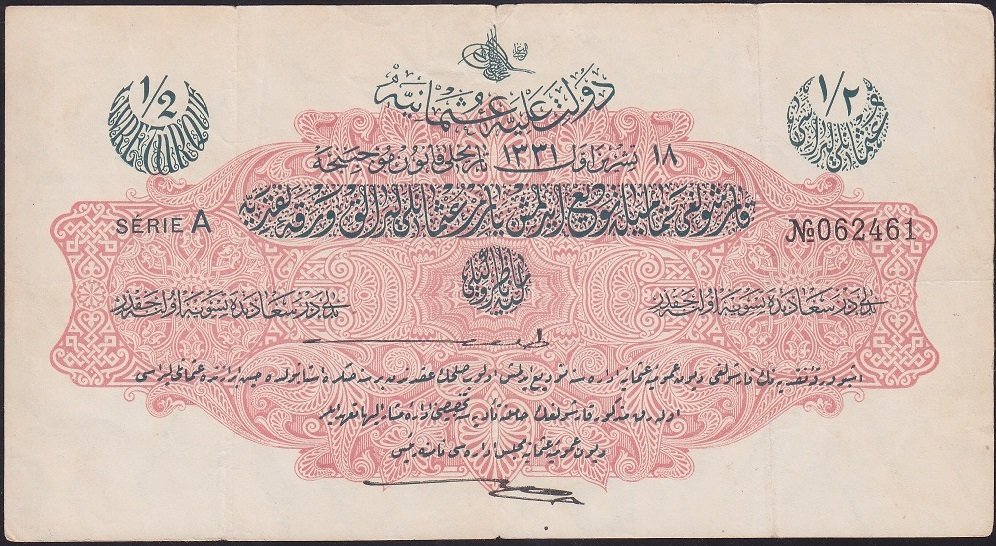 Reşat 1/2 Lira 18 Ekim 1331 A 062461 Çok Temiz +