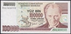 7.EMİSYON 3.TERTİP 100000 LİRA H61 809777 ÇÇT +