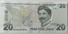 9.Emisyon 6.Tertip 20 Lira G258 007878 Çil