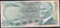 6.Emisyon 2.Tertip 10 Lira L23 159883 Ççt Çilaltı