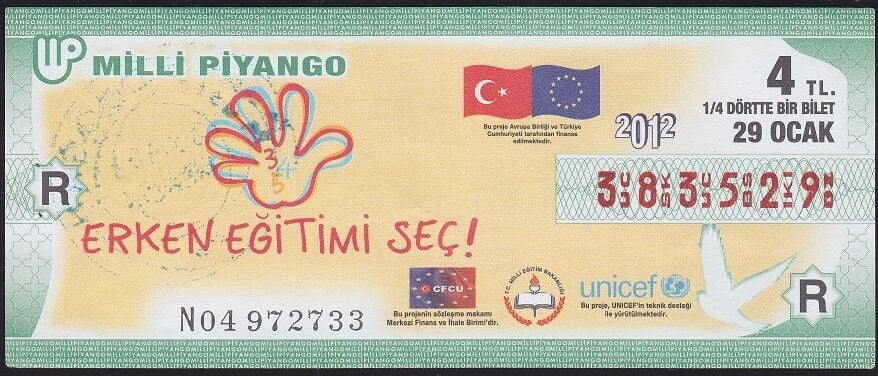 2012 29 Ocak Çeyrek Bilet - R Serisi