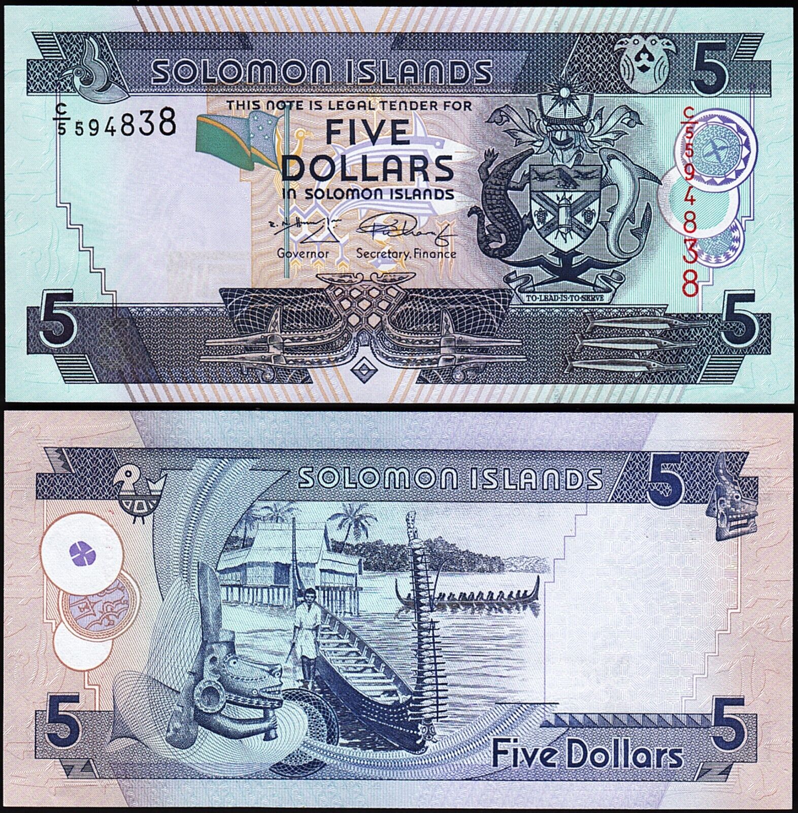 Solomon Adası 5 Dolar 2008 Çil Pick 26