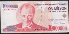 7.Emisyon 10 000 000 Lira C85 954885 Çok Temiz+