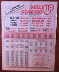 1988 19 MART PİYANGO LİSTESİ