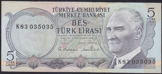 6.EMİSYON 2.TERTİP 5 LİRA K83 035 035 ÇİLALTI