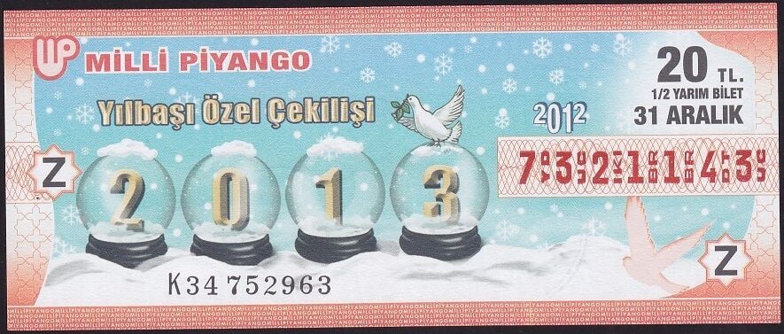 2012 31 Aralık Yarım Bilet - Z Serisi