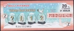 2012 31 Aralık Yarım Bilet - Z Serisi