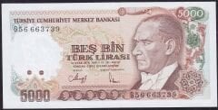 7.Emisyon 4.Tertip 5000 Lira G56 663739 Çil