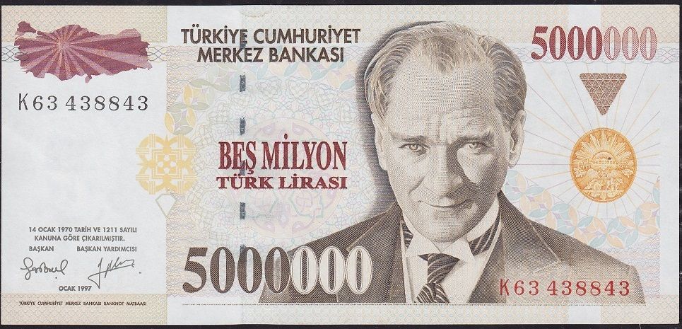 7.Emisyon 5 000 000 Lira K63 438843 Çilaltı Çil