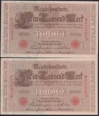 ALMANYA 1000 MARK 1910 ÇİLALTI ÇİL SERİ TAKİPLİ 2 ADET