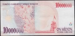 7.Emisyon 10 000 000 Lira D85 968526 Çok Temiz+