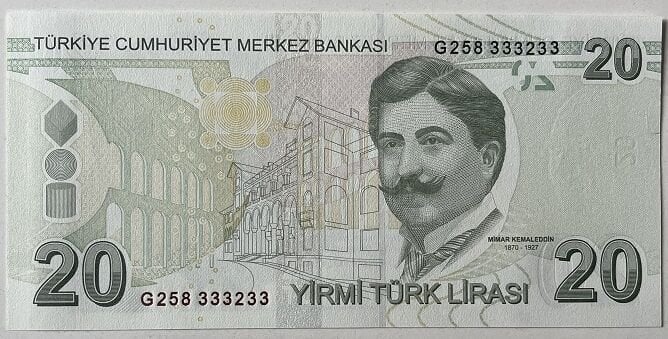 9.Emisyon 6.Tertip 20 Lira G258 333233 Çil