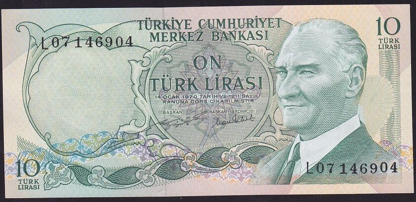 6.Emisyon 2.Tertip 10 Lira L07 146904 Çilaltı Çil