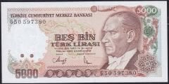 7.Emisyon 4.Tertip 5000 Lira G50 597380 Çil