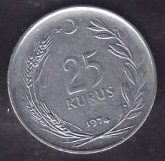 1974 Yılı 25 Kuruş