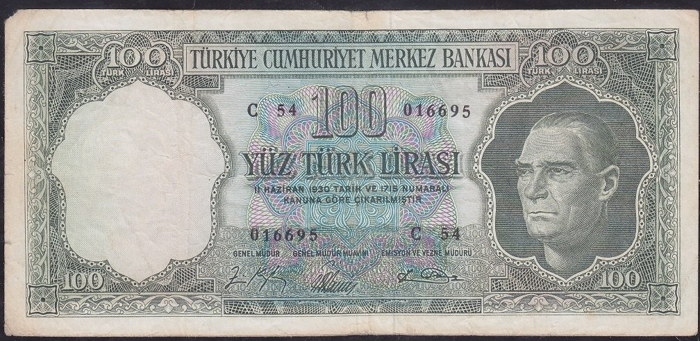 5.Emisyon 5.Tertip 100 Lira C54 016695 Çok Temiz ( Ürün Açıklamasını Okuyunuz)