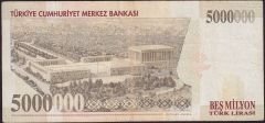 7.Emisyon 5 000 000 Lira D08 716642 Çok Temiz