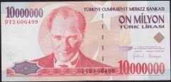 7.Emisyon 10 000 000 Lira D72 606499 Çok Çok Temiz