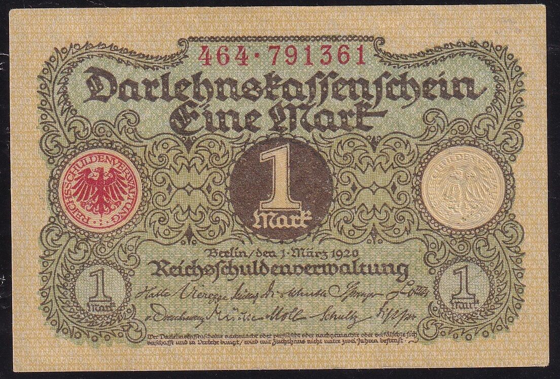 Almanya 1 Mark 1920 Çok Çok Temiz+
