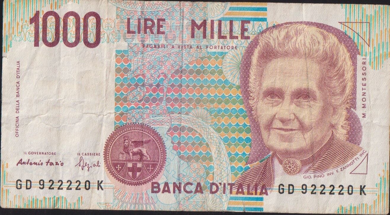 İtalya 1000 Lire 1990 Çok Temiz