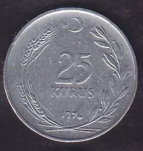 1974 Yılı 25 Kuruş